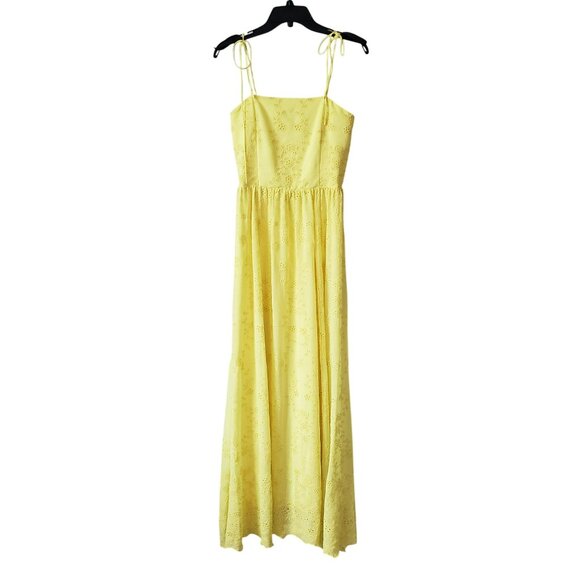 Alice + Olivia Yellow Eyelet Maxi Dress - Picture 3 of 16